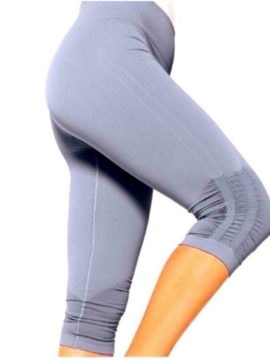 lululemon athletica Pants - Lululemon Awakening Crop Leggings Gray Size 12 Ruched Mesh